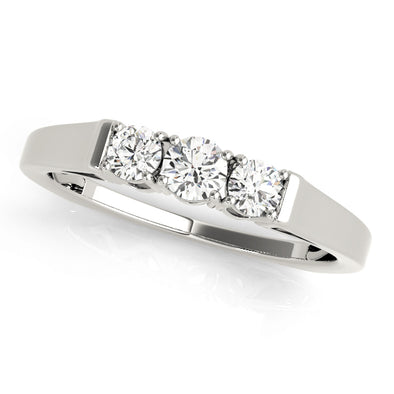 Three Round Diamond Wedding Band