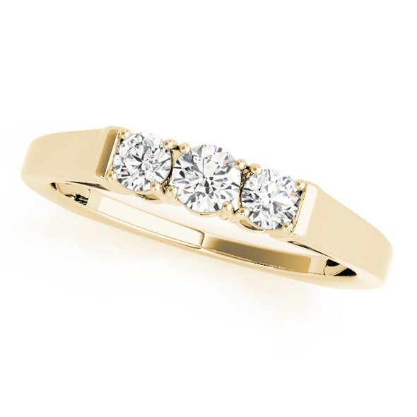 Three Round Diamond Wedding Band
