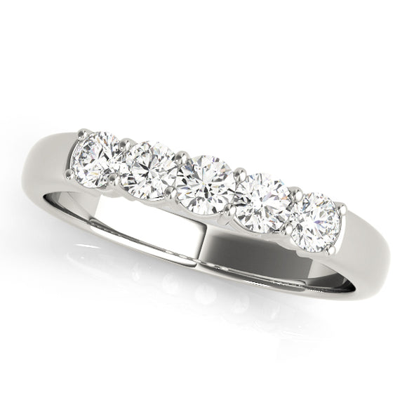 Five Round Diamond Wedding Band