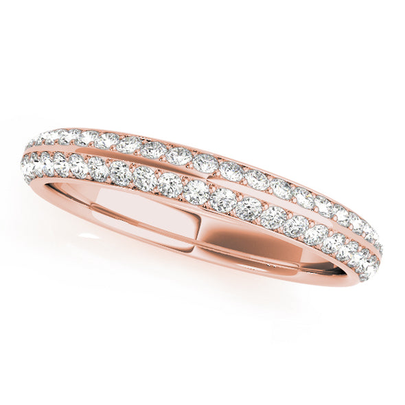 Two Row Diamond Wedding Band