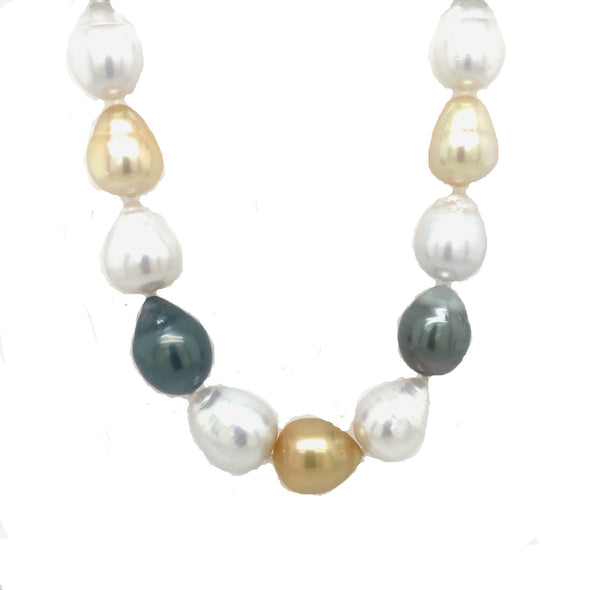 Multi-Colored Baroque Style Pearl Necklace
