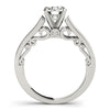 Wide Gold Engagement Mounting with Diamond Detail