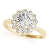 Flower Design Diamond Halo Engagement Mounting