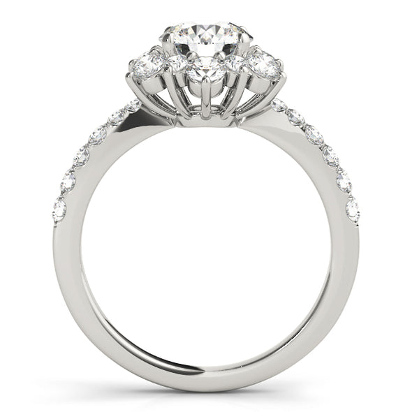 Diamond Flower Design Halo Engagement Mounting