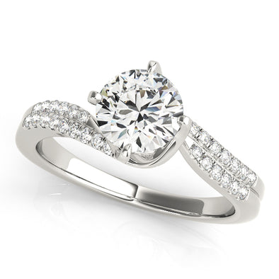 Double Row Swirl Style Diamond Engagement Mounting