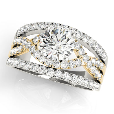 Diamond Wide Engagement Mounting with Interior Cross-Over Design