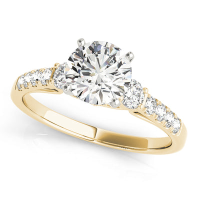 Diamond Engagement Mounting with Raised Side Diamond Detail
