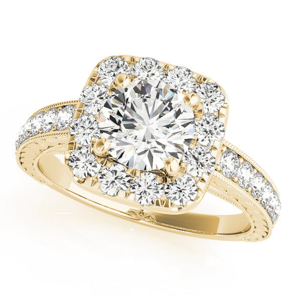 Cushion Cut Halo and Channel Set Diamond Engagement Mounting