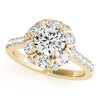 Round Diamond Halo and Diamond Shank Engagement Mounting