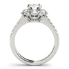 Round Diamond Halo and Diamond Shank Engagement Mounting