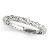 Inlaid Diamond Stackable Wedding Band with Engraved Detail