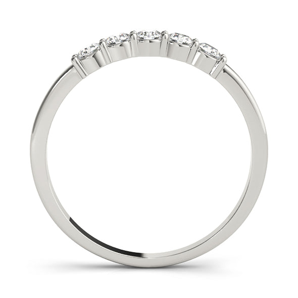 Five Diamond Prong Set Wedding Band