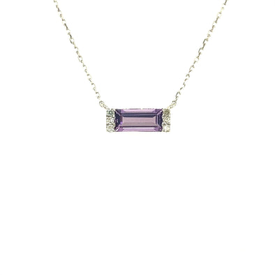 Amethyst and Diamond Accented Pendant