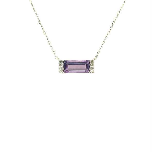 Amethyst and Diamond Accented Pendant