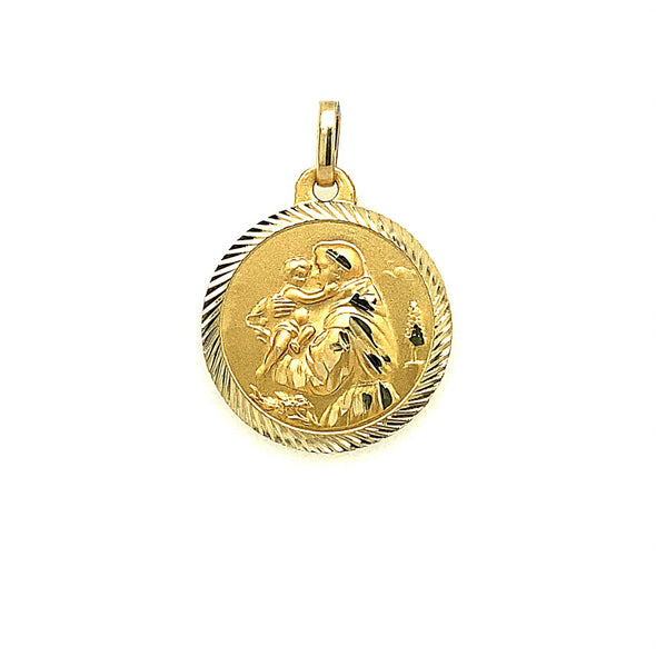 Round Saint Anthony Medal - 14kt Yellow Gold