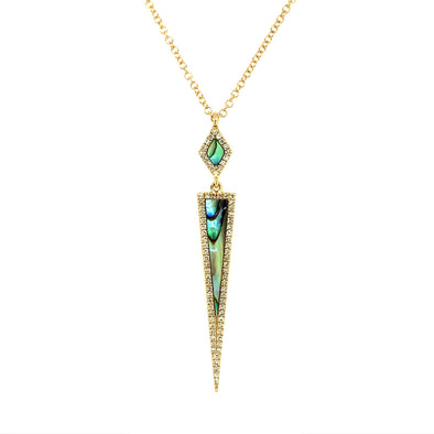 Abalone and Diamond Contemporary Style Pendant