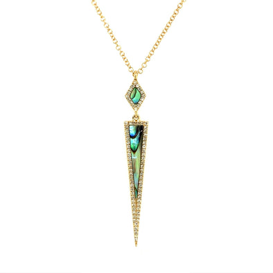 Abalone and Diamond Contemporary Style Pendant