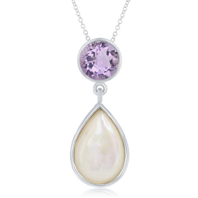 Mother of Pearl and Amethyst Pendant