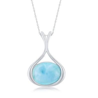 Oval Larimar Pendant