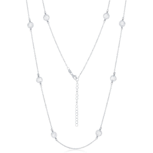 Cubic Zirconia by the Yard Necklace - Sterling Silver