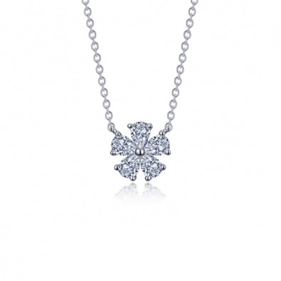Simulated Diamond Flower Design Necklace by LaFonn