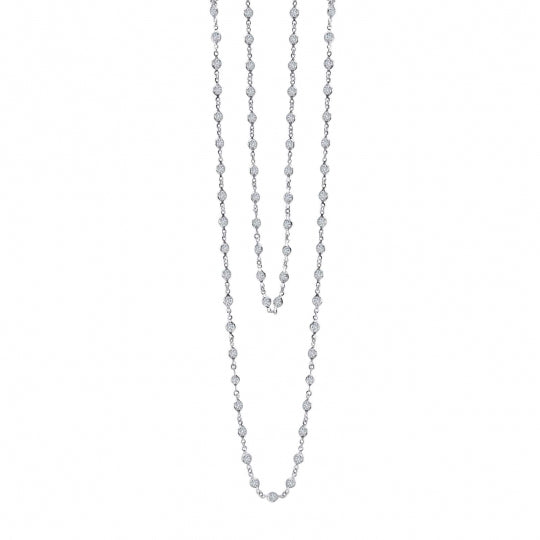 Bezel Set Simulated Diamonds by the Yard Necklace by LaFonn