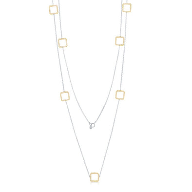 Cubic Zirconia Squares by the Yard Necklace