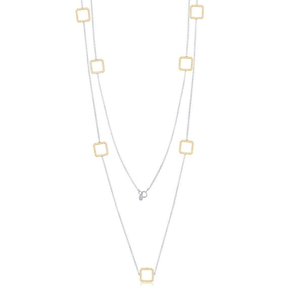 Cubic Zirconia Squares by the Yard Necklace