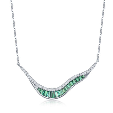 Green Cubic Zirconia Baguette Necklace