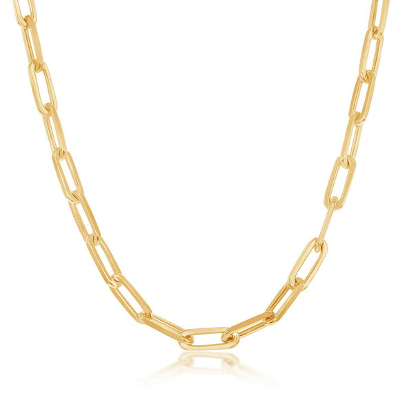 5.5mm Paperclip Necklace - Sterling Silver and Gold Plate