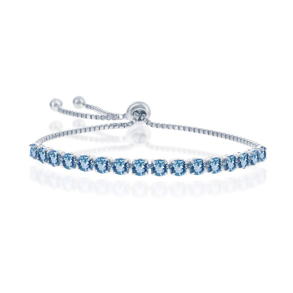 Aquamarine "March" Swarovski Element Bolo Bracelet