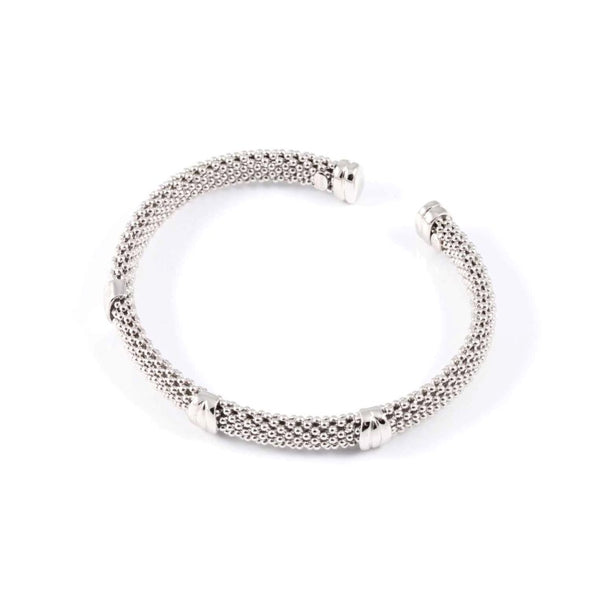 Popcorn Style Cuff Bracelet with Polished Detail