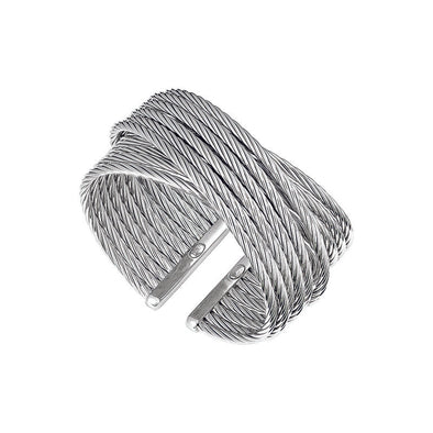 Twelve Row Cross-Over Design Cuff Bracelet