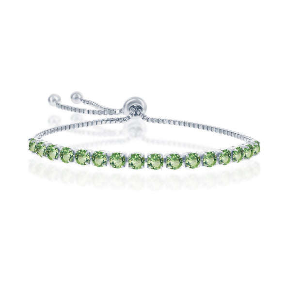 Peridot "August" Birthstone Swarovski Element Bolo Bracelet