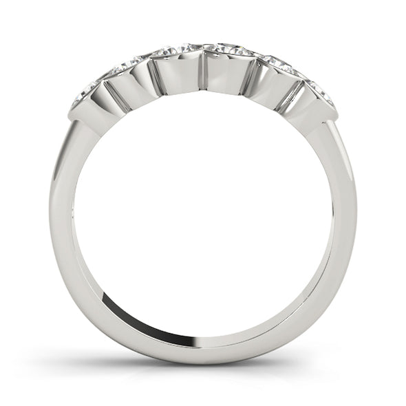 Half Bezel Set Diamond Wedding Band