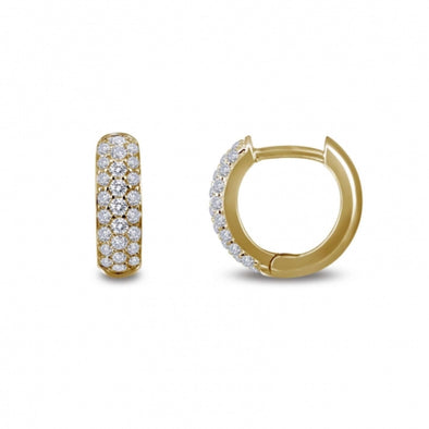 Simulated Diamond Huggie Earrings by LaFonn - Sterling Silver and Gold Plate