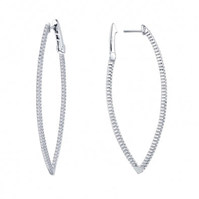 Simulated Diamond Marquise Shaped Hoop Earrings by LaFonn