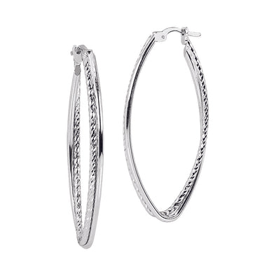 Marquise Shaped Hoop Earrings