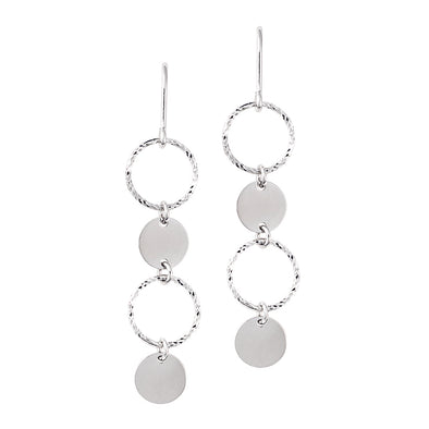 Open and Polished Circle Dangle Earrings