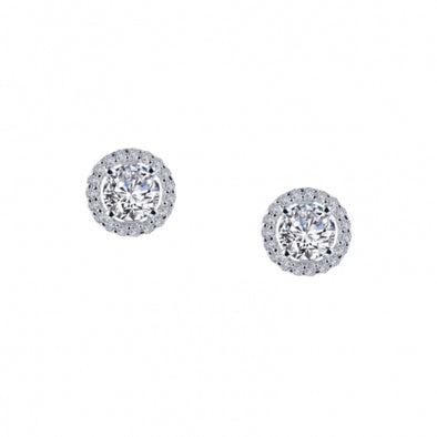 Simulated Diamond Halo Stud Earrings by LaFonn