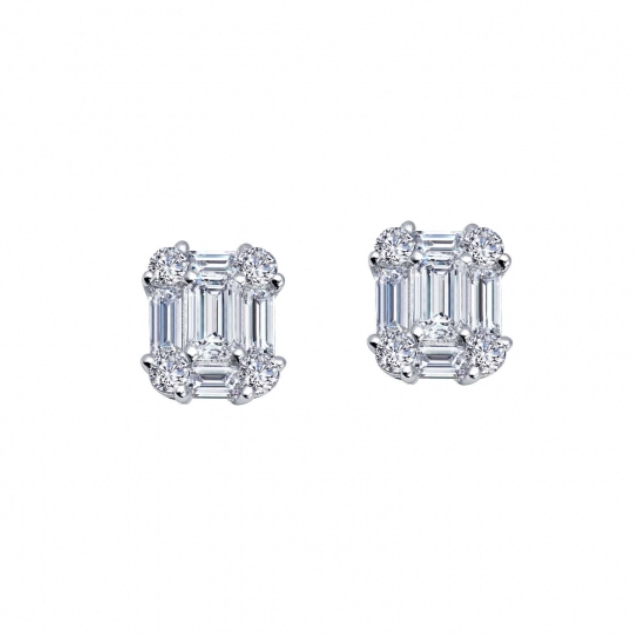 925 Sterling Silver 4 Prong Simulated Diamond Stud Earring, 6mm 1.0 ca