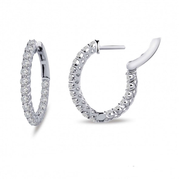 1.80 Carat t.w. Simulated Diamond Hoop Earrings by LaFonn - Sterling Silver