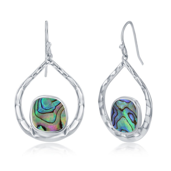 Abalone Open Teardrop Dangle Earrings
