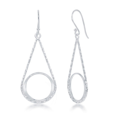 Cubic Zirconia Open Circle Dangle Earrings