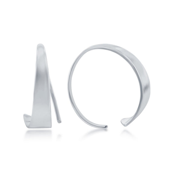 Tapered Flat Half Hoop Earrings