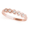 Half Bezel Set Swirl Design Diamond Wedding Band