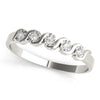 Half Bezel Set Swirl Design Diamond Wedding Band