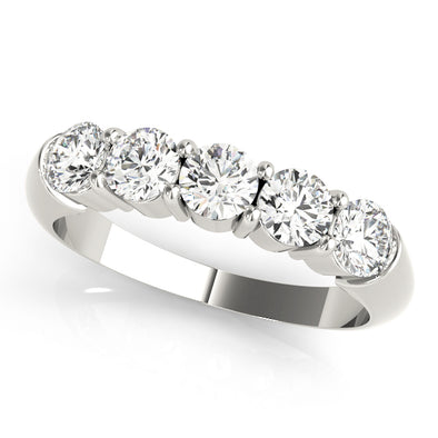 Shared Prong Diamond Wedding Band