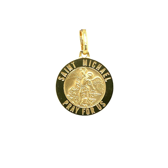 Round Saint Michael Medal - 14kt Yellow Gold