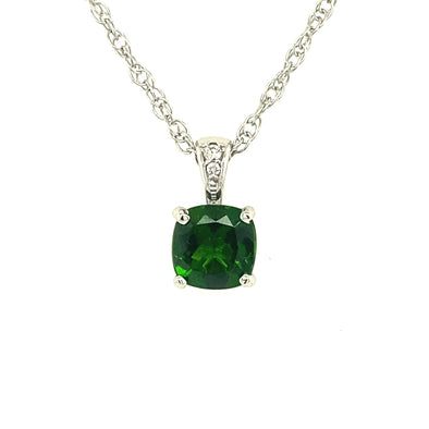 Cushion Shaped Russalite and Diamond Accented Pendant